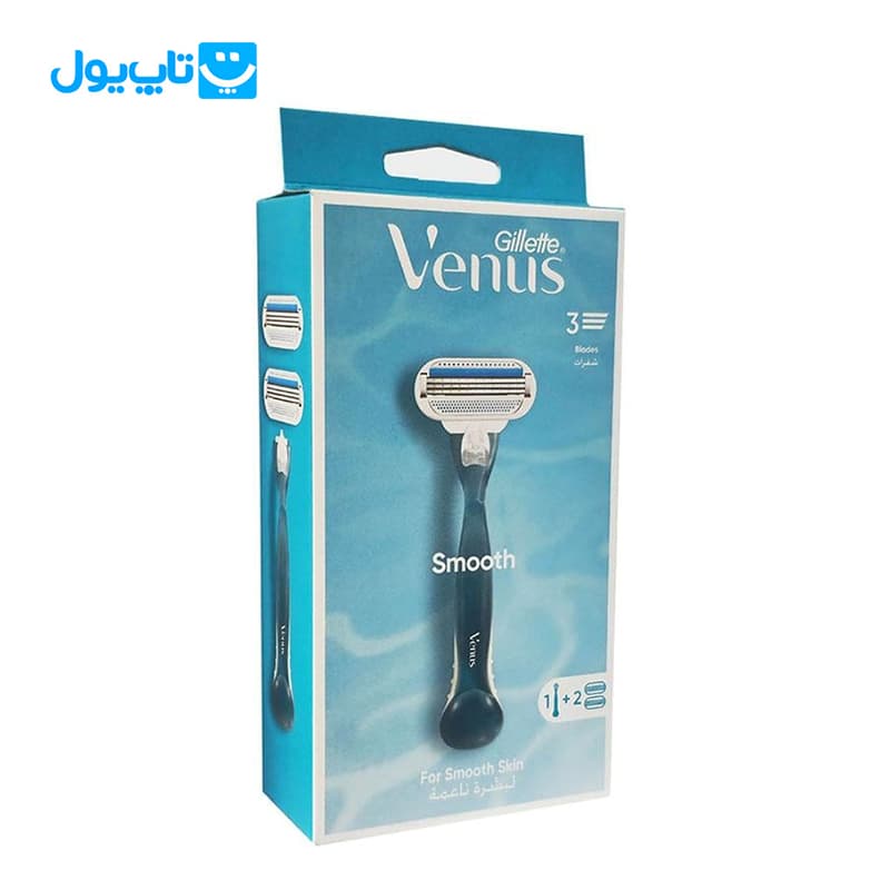 خودتراش ژیلت Gillette مدل Venus Smooth سه تیغه همراه سری یدک