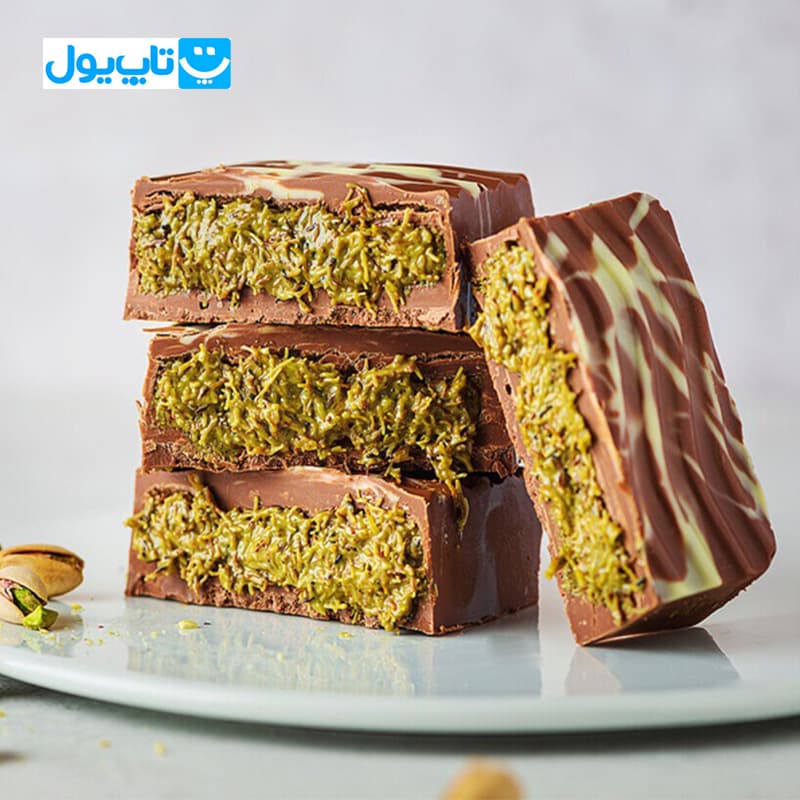شکلات دبی میلات Milat با طعم پسته و کنافه وزن 60 گرم — تصویر ۲