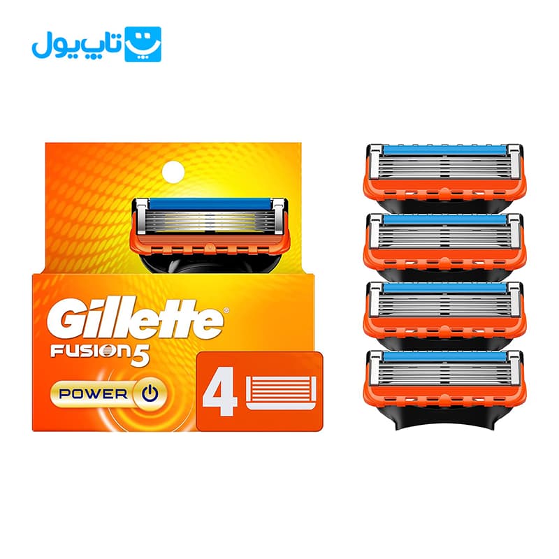یدک خودتراش مردانه ژیلت Gillette مدل Fusion 5 تیغ بسته 4 عددی