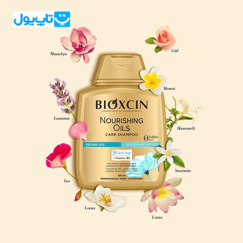 شامپو ضد ریزش بیوکسین Bioxcin مدل Nourishing Oils مناسب موهای خشک و آسیب‌دیده حجم 300 میلی‌لیتر — تصویر ۵