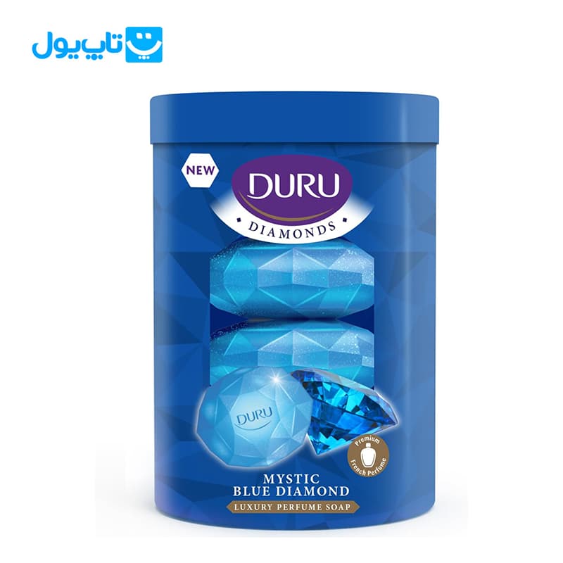 صابون حمام دورو Duru مدل Mystic Blue Diamond لیوانی بسته 4 عددی
