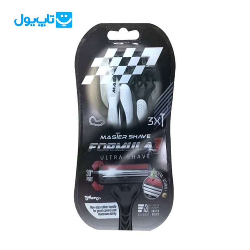 خودتراش مردانه مستر شیو Master Shave مدل Formula 1 سه‌تیغه بسته 3 عددی — تصویر ۲