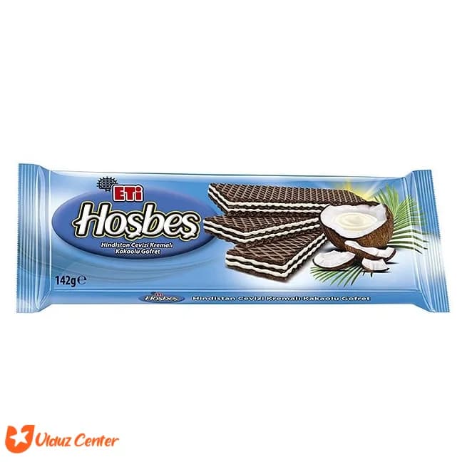 ویفر کاکائویی سه لایه هوش بش با کارامل نارگیل 142 گرم — تصویر ۲