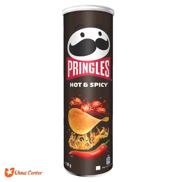 چیپس پرینگلز با طعم تند و آتشی مدل Hot Spicy وزن 165 گرم