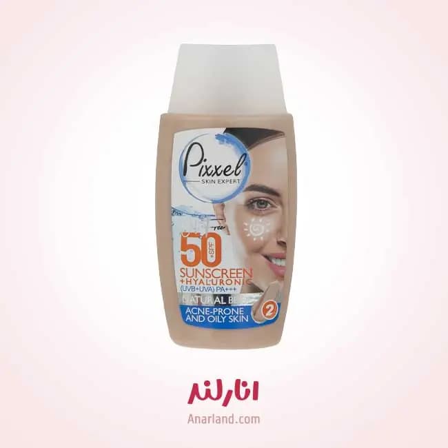 ضد آفتاب رنگی پیکسل SPF50 مدل Natural BEIGE مناسب پوستهای چرب و مختلط — تصویر ۲