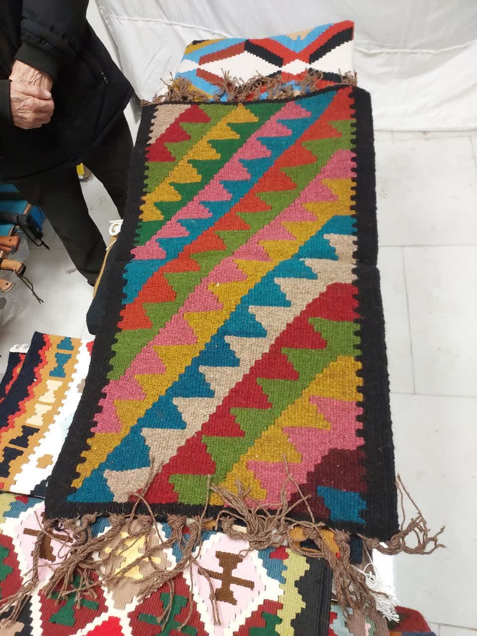 گلیم پشم پادری دستباف ابعاد 60*100 کد 7052 محصول زنجان