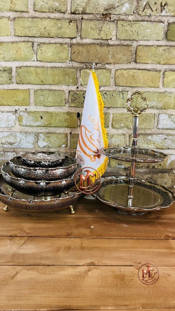 ست پذیرایی ۵ پارچه ریزگل کروم