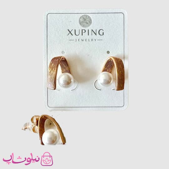 گوشواره میخی زنانه ژوپینگ مدل مرواریدی کد 3991