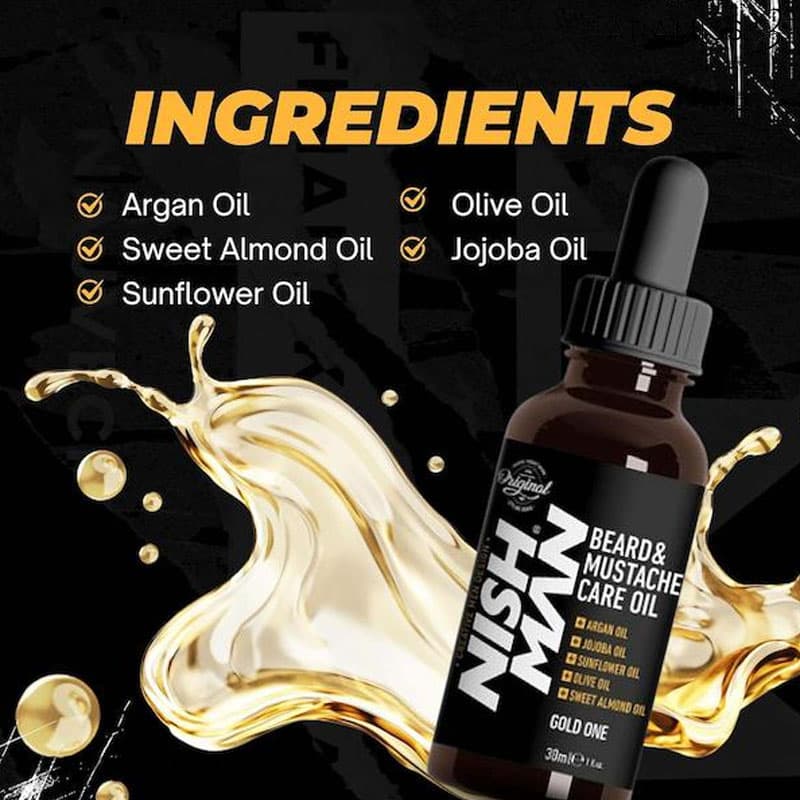 روغن ریش و سبیل نیشمن Gold One — تصویر ۳