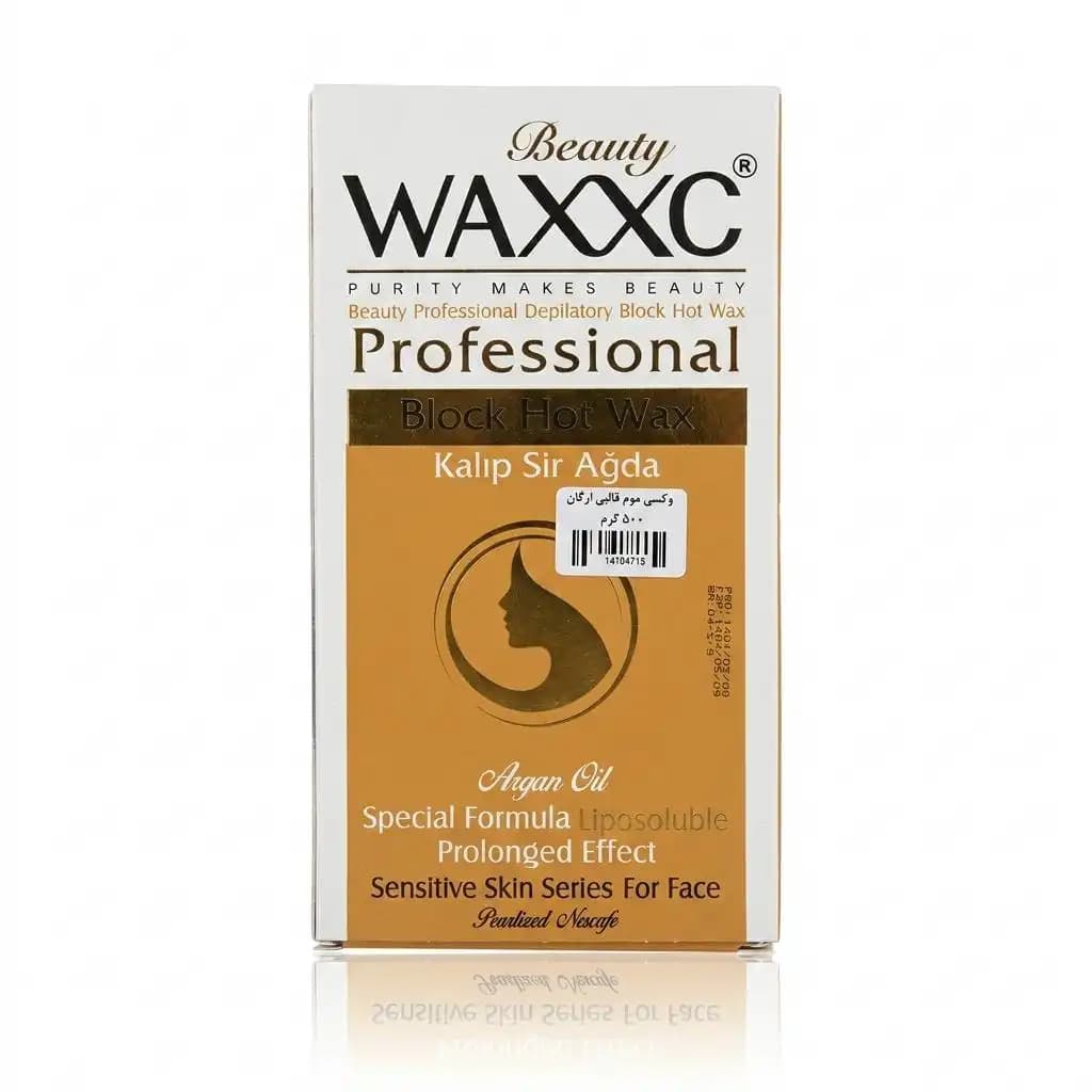موم وکس قالبی وکسی (WAXXC) مدل روغن آرگان (Argan Oil) مناسب پوست حساس وزن 500 گرمی