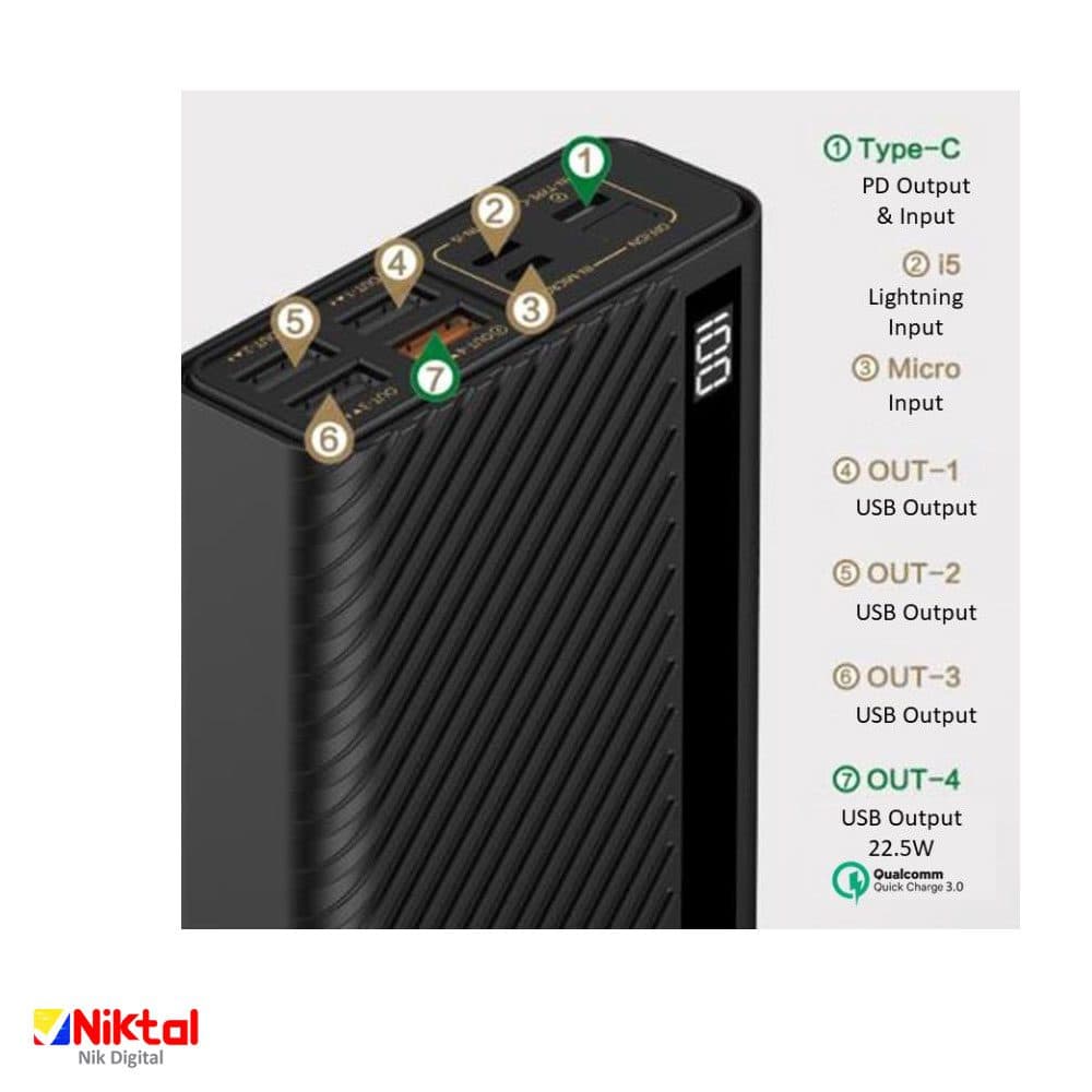 پاور بانک 30000mAh ریمکس مدل PD-P73 — تصویر ۶