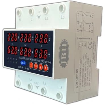 محافظ ولتاژ سه فاز 100A JBH | CVP-3P-100A | خرید آنلاین — تصویر ۳