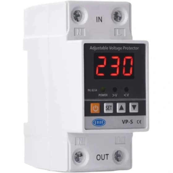 محافظ ولتاژ تکفاز JBH VP-S 63A | قابل تنظیم — تصویر ۲