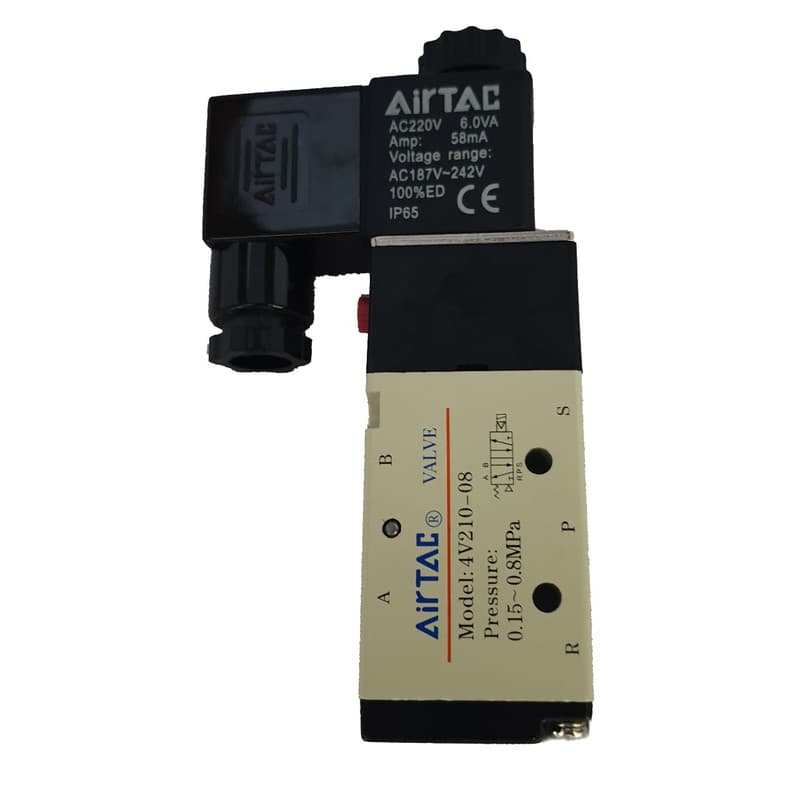 شیر برقی پنوماتیک برند ایرتک (AIRTAC) مدل 4V210-08 بوبین 220V — تصویر ۴