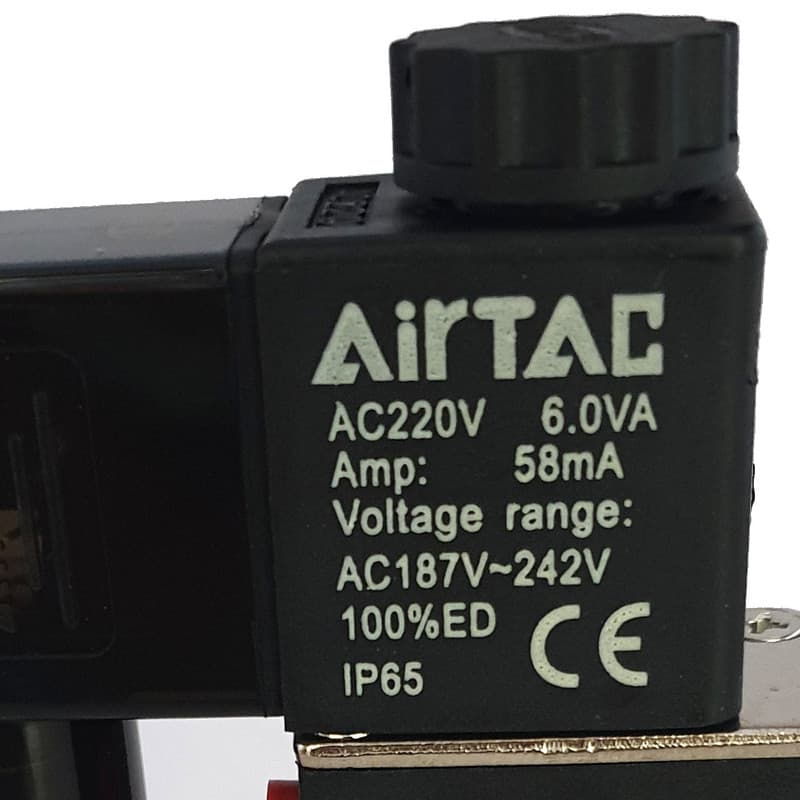 شیر برقی پنوماتیک برند ایرتک (AIRTAC) مدل 4V210-08 بوبین 220V — تصویر ۳