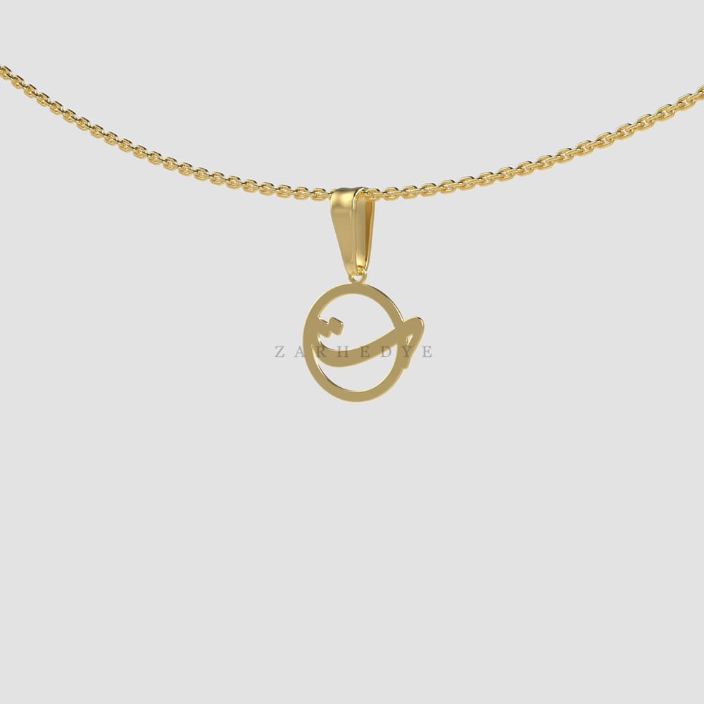 پلاک طلا حرف ت فارسی و دایره کد 01