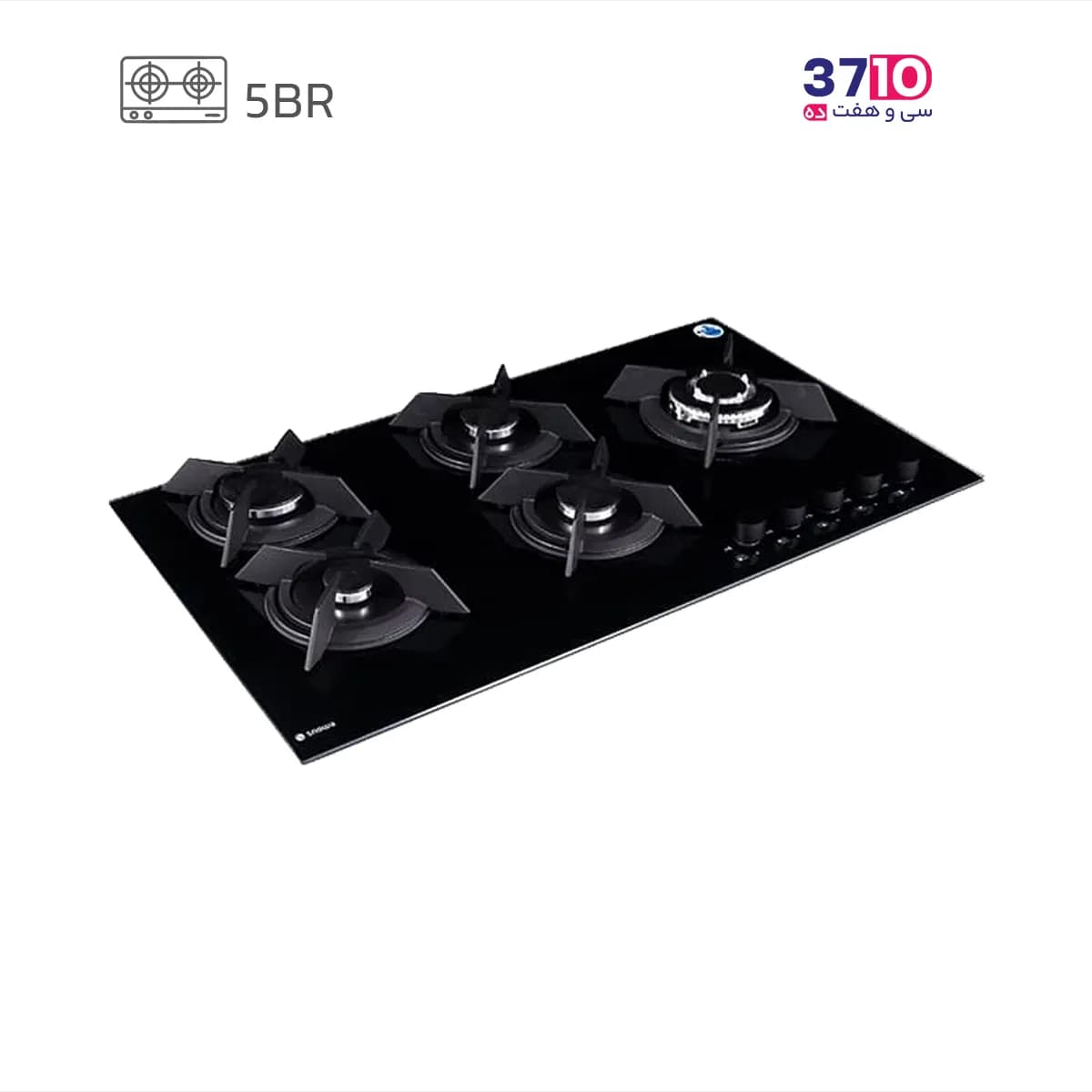 اجاق گاز صفحه ای اسنوا SNOWA مدل SGH5-2323G شیشه مشکی — تصویر ۲