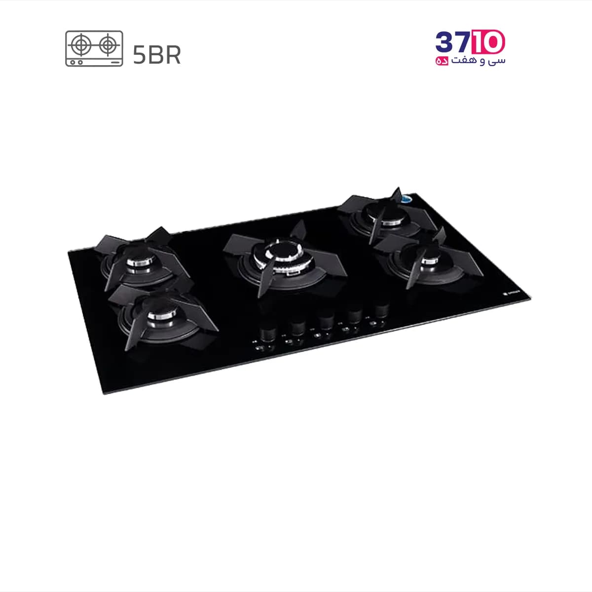 اجاق گاز صفحه ای اسنوا SNOWA مدل SGH5-90203G شیشه مشکی — تصویر ۳