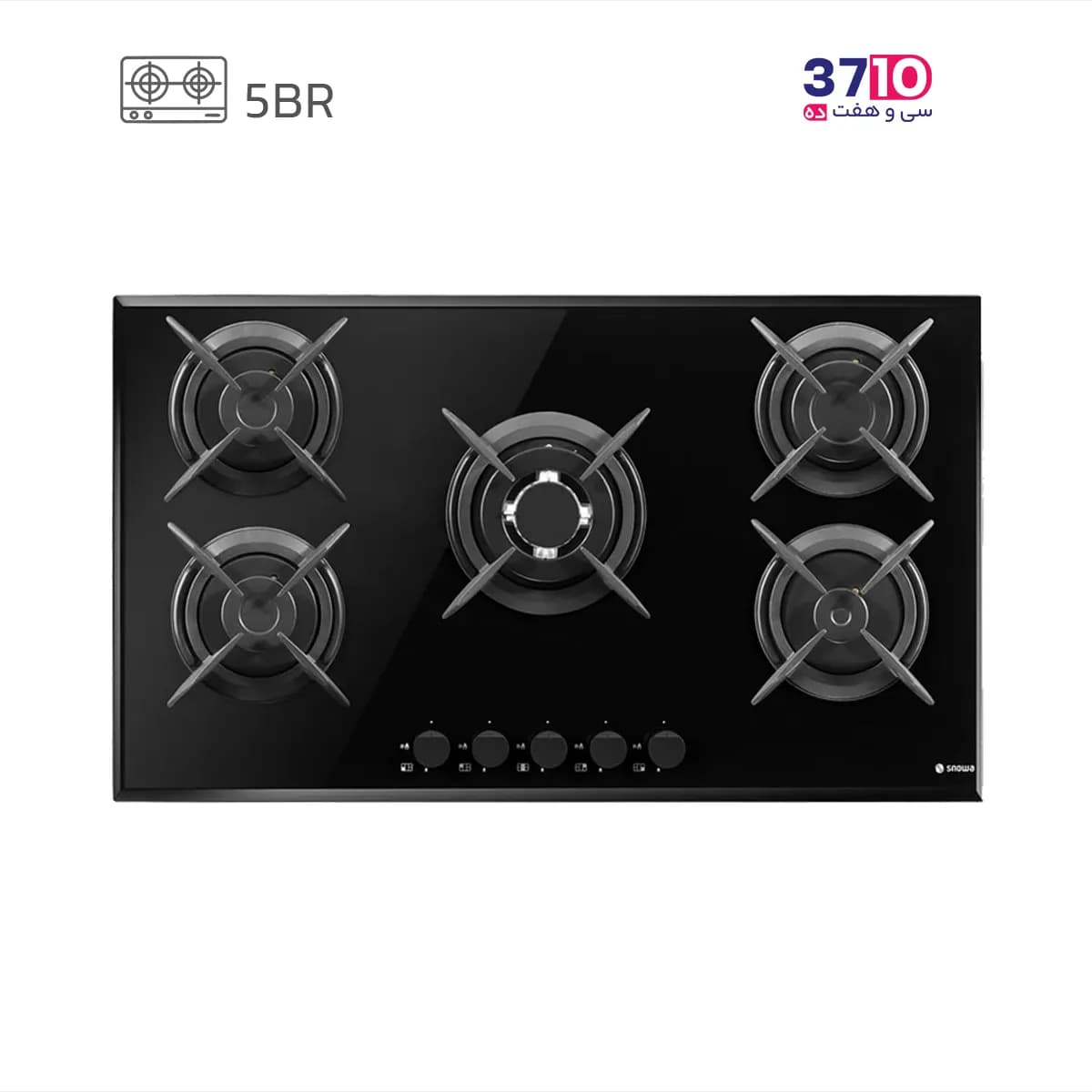 اجاق گاز صفحه ای اسنوا SNOWA مدل SGH5-90203G شیشه مشکی