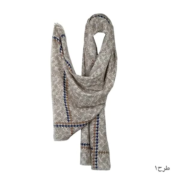 شال پاییز طرح دار دور ریش گراماتن — تصویر ۷