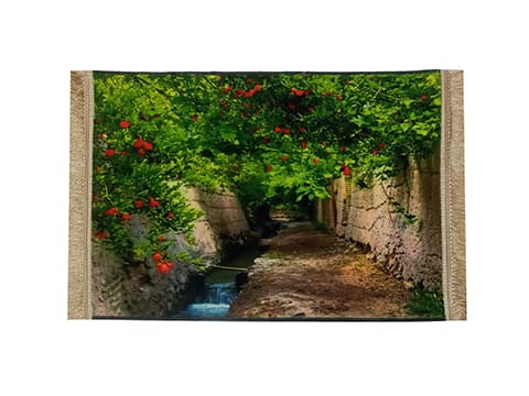 تابلو فرش کوچه باغ گل انار کد 14484