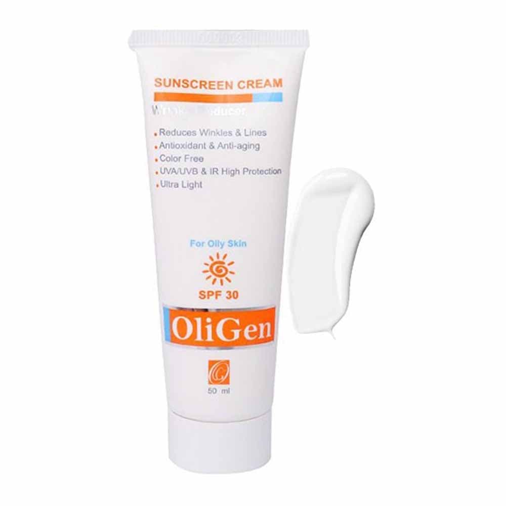کرم ضدآفتاب ضد چروک بدون رنگ الی ژن مناسب پوست چرب و مستعد جوش با SPF30 حجم 50 میل