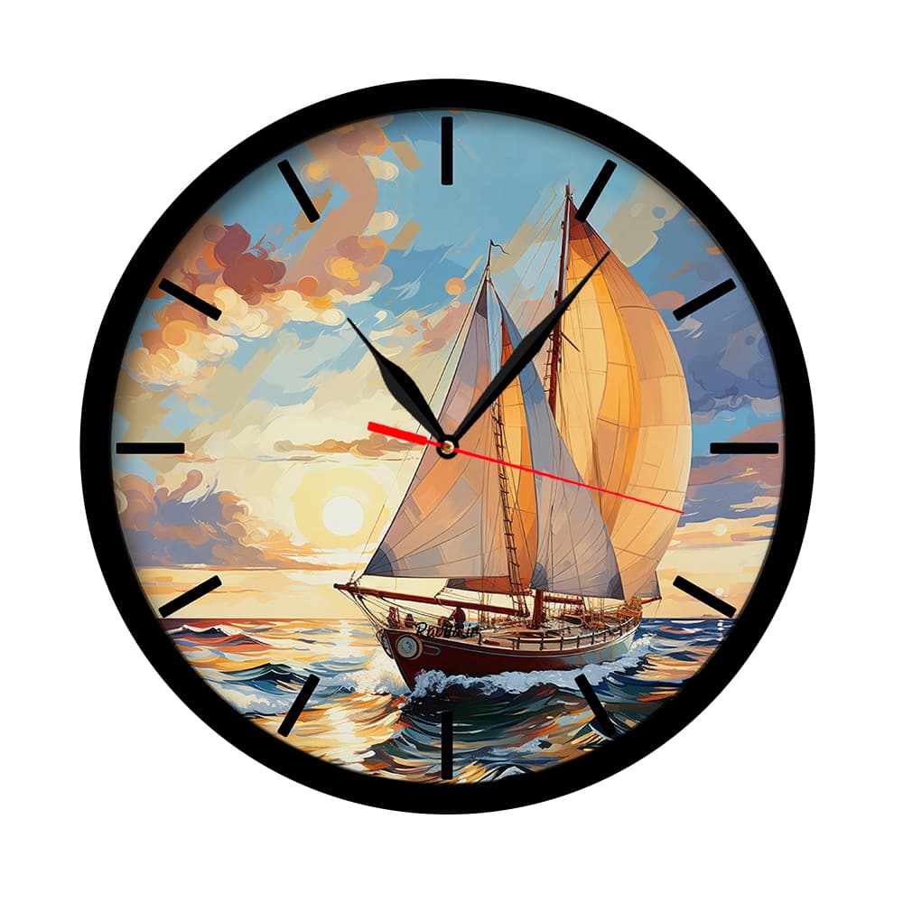 ساعت‌ دیواری راویتا طرح قایق کد 3489