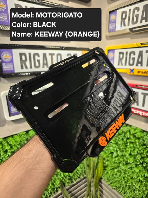 قاب‌پلاک موتور مشکی کی‌وی(Keewey) با براکت