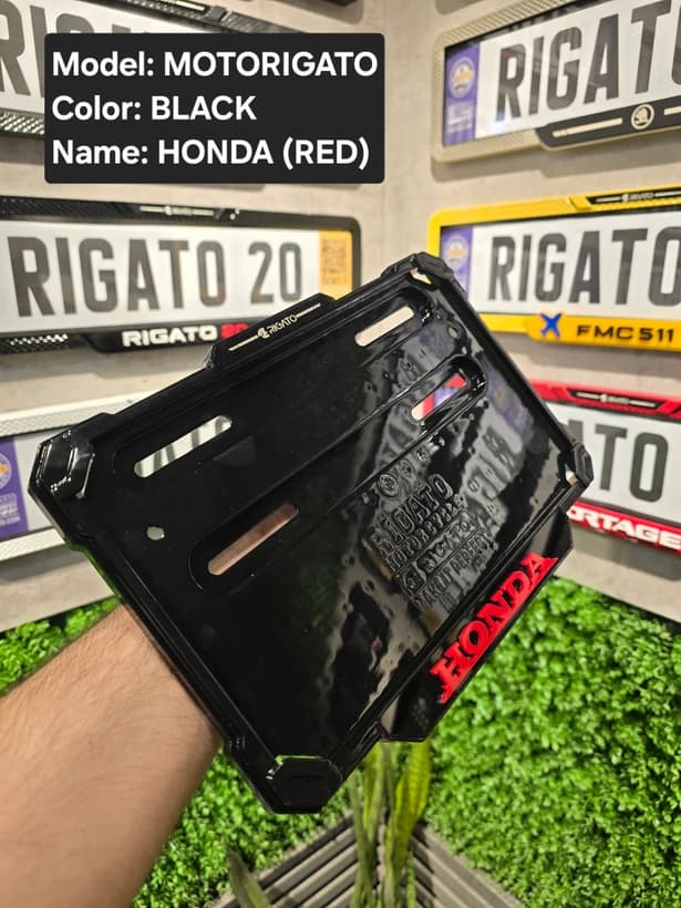 قاب‌پلاک موتور مشکی هوندا(Honda) با براکت
