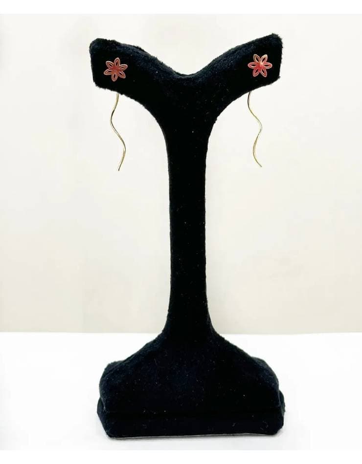 گوشواره طلا پیچی کرلی گل