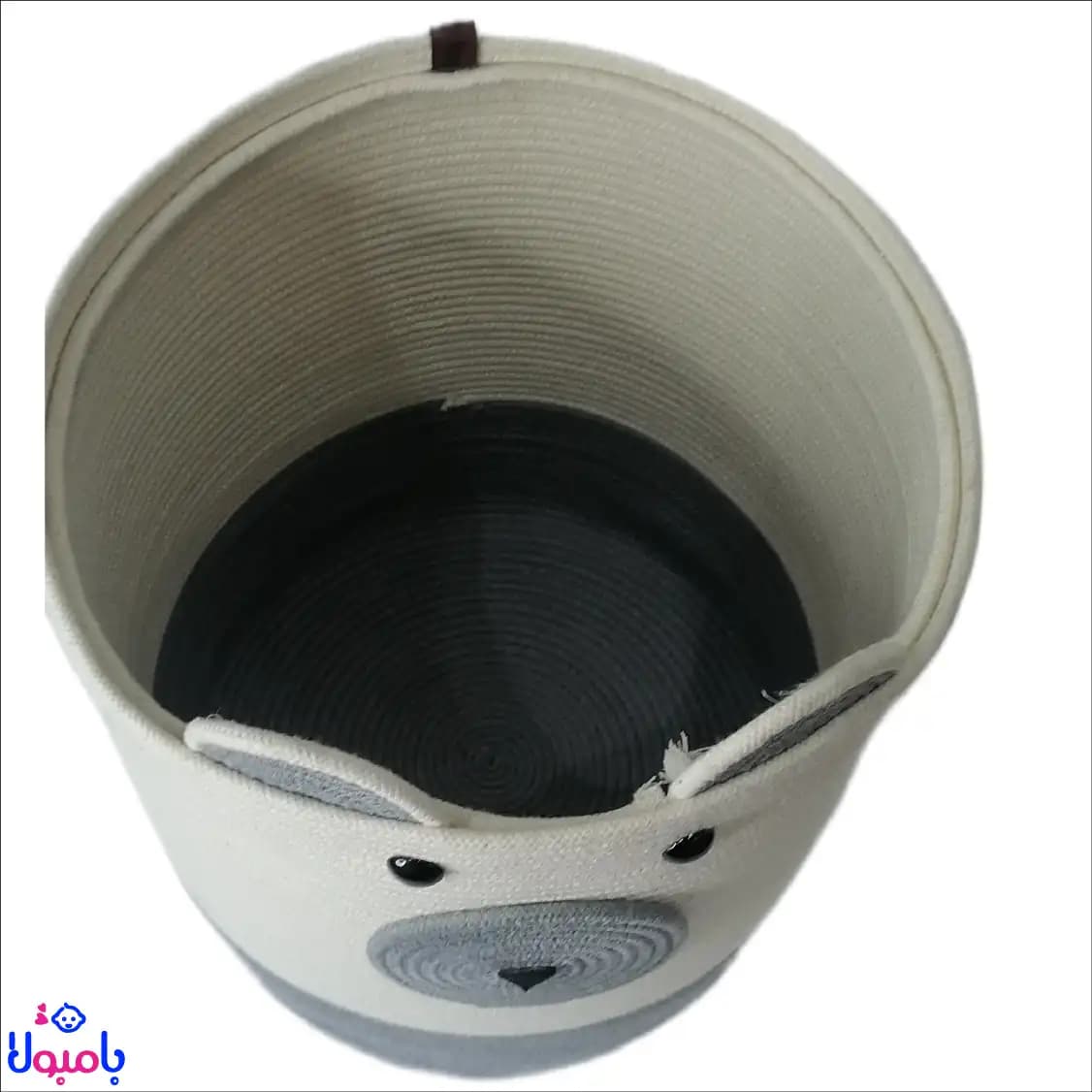 سطل درب دار قیطونی اتاق کودک طرح موش طوسی32*36 سانتی متر — تصویر ۵