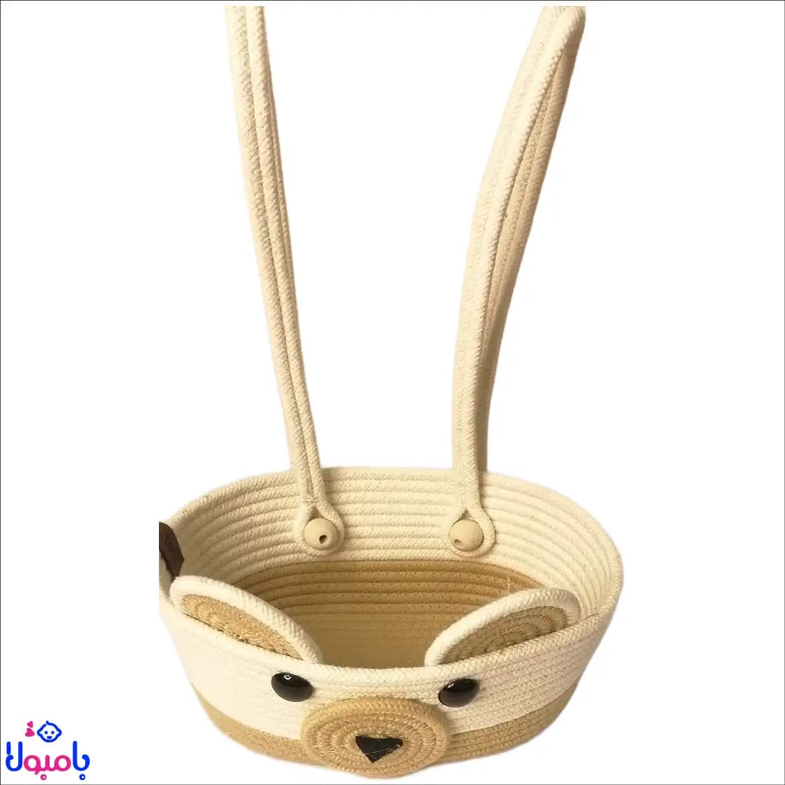 سبد نظم دهنده اتاق کودک طرح موش زیتونی 10*23سانتی متر — تصویر ۳