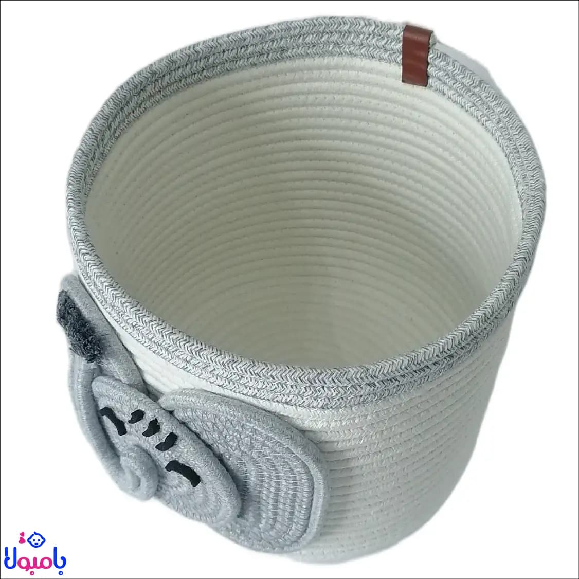 سطل زباله قیطان دوزی طرح فیل طوسی 19*22 سانتی متر — تصویر ۴
