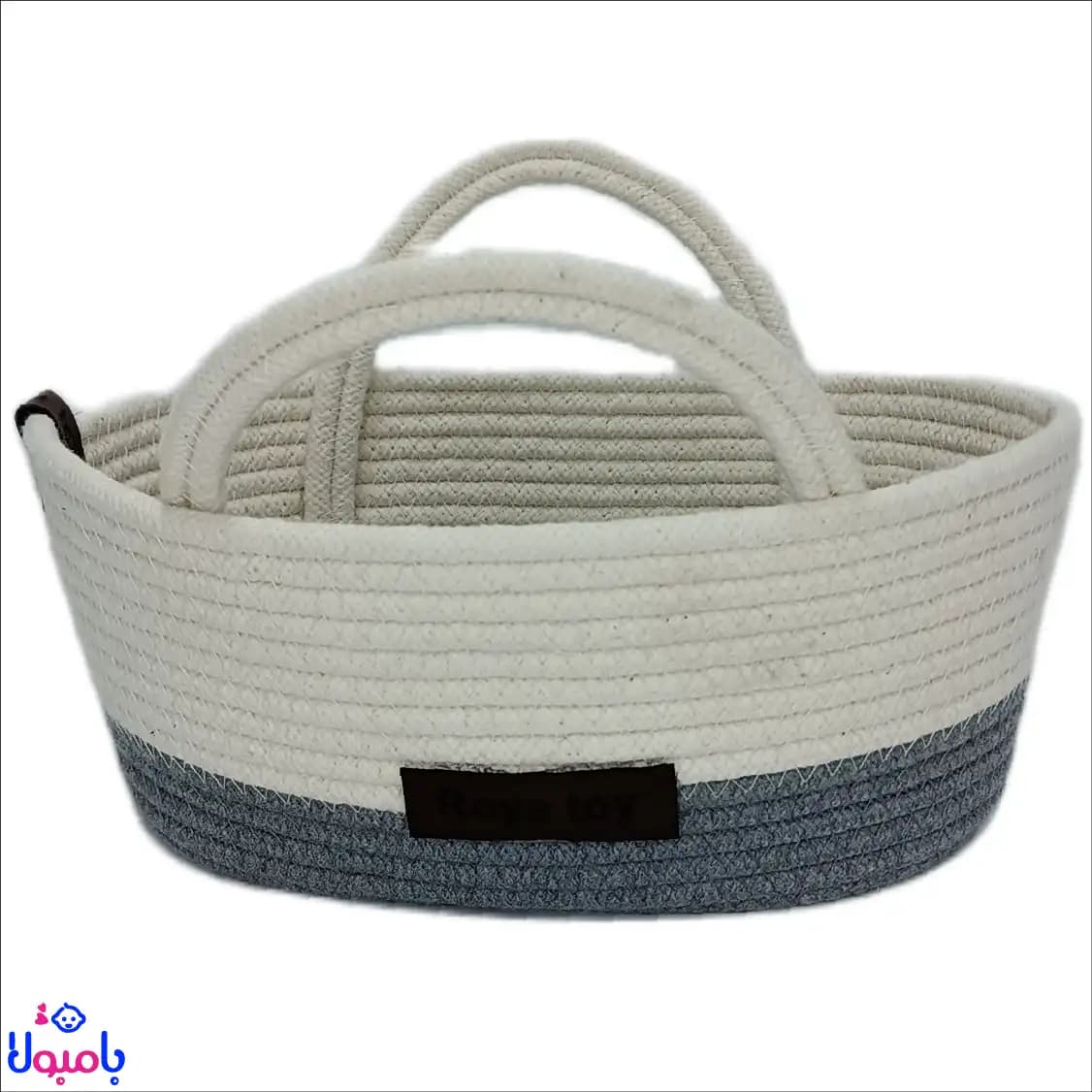 سبد قیطان دوزی دسته‌دار بیضی 10*25 سانتی متر