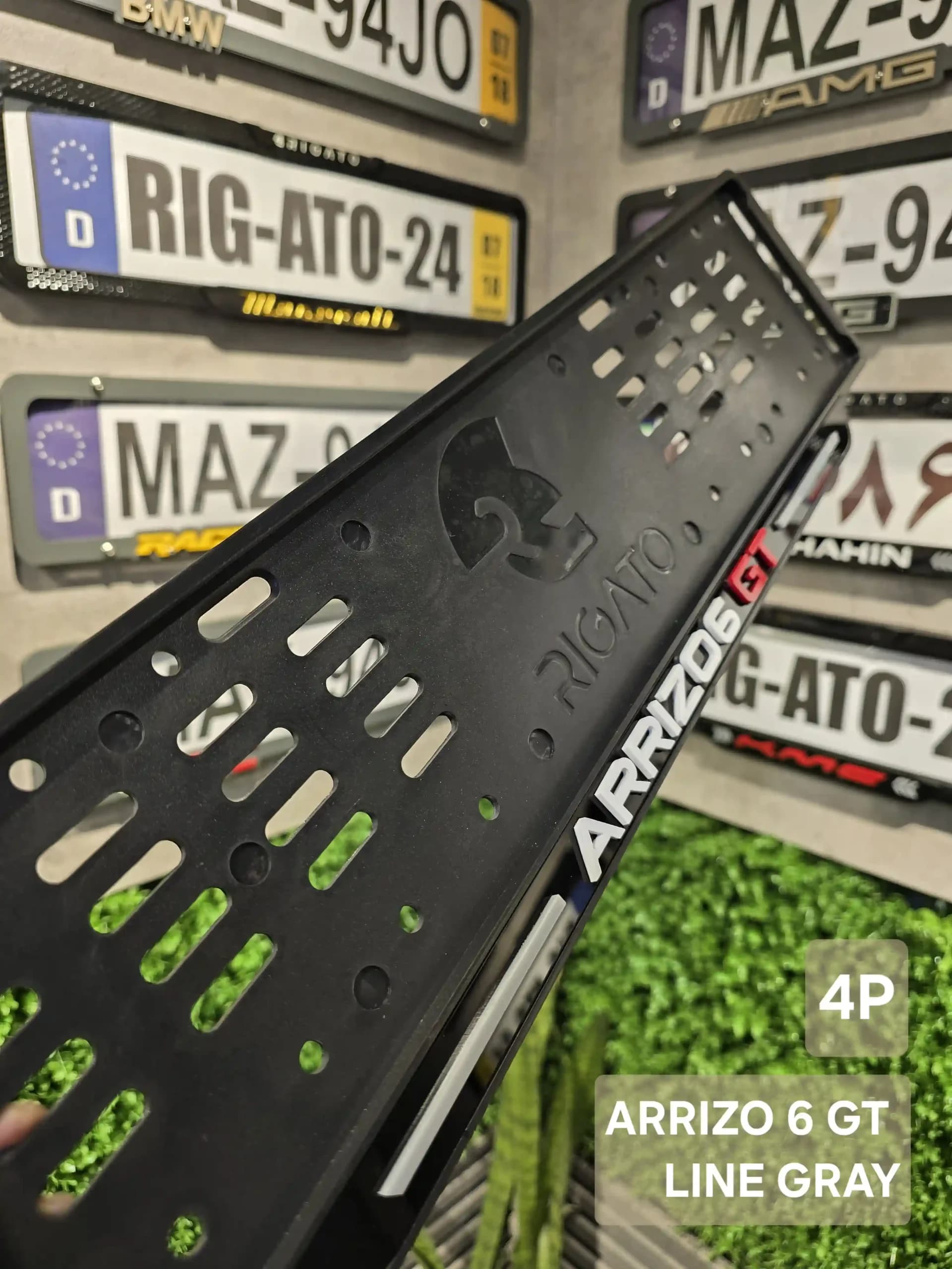 یک جفت قاب پلاک آریزو 6 GT مدل line gray 4P