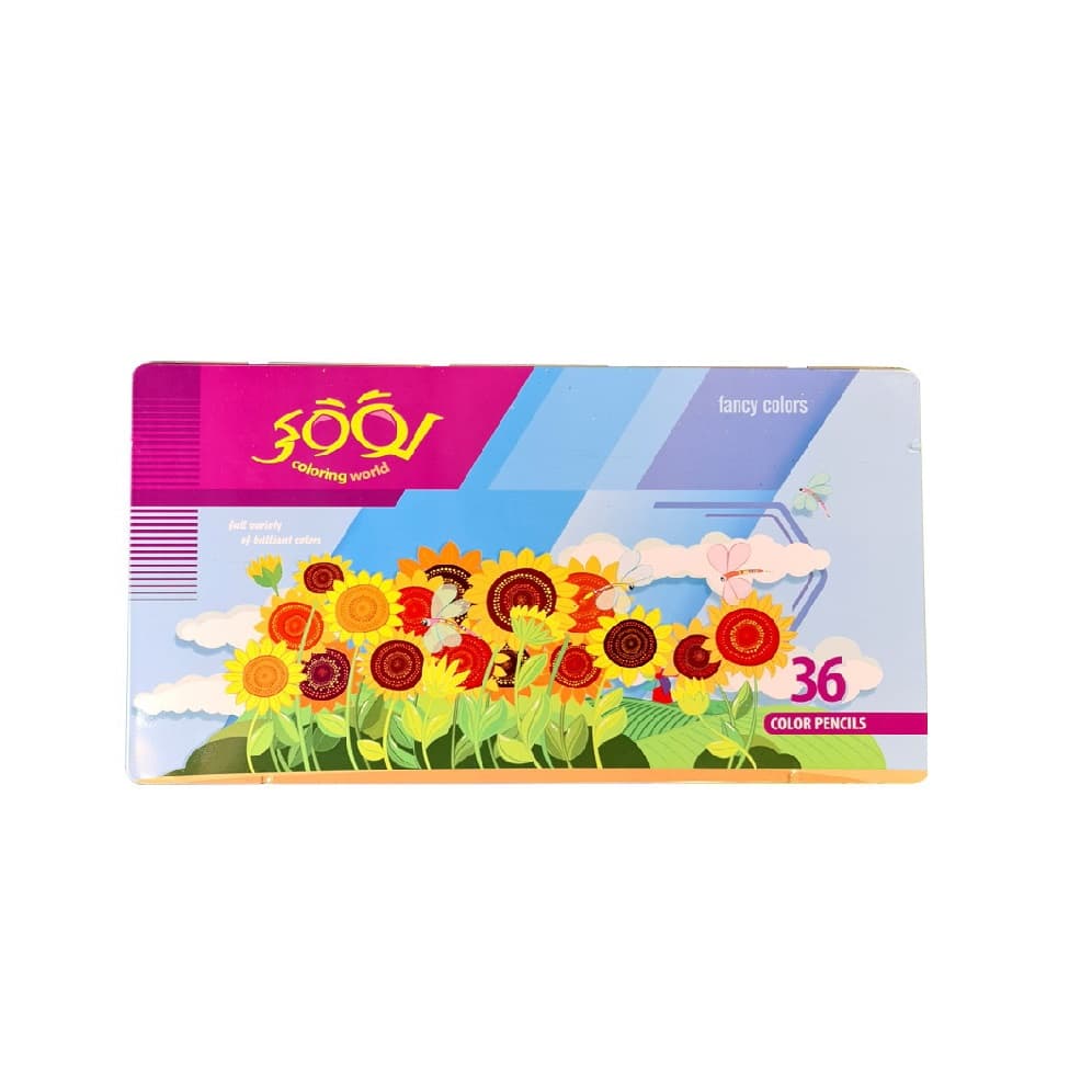 مداد رنگی 36 رنگ جعبه فلزی لوکی کد 3036