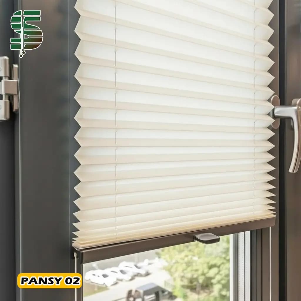 پرده پلیسه دستی pansy یک طرفه در 11 رنگ — تصویر ۳