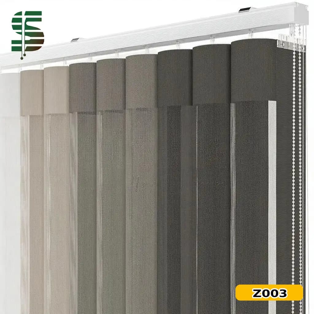 پرده ورتیکال زنبوری طوسی خاکی کرم کد Z003 — تصویر ۲