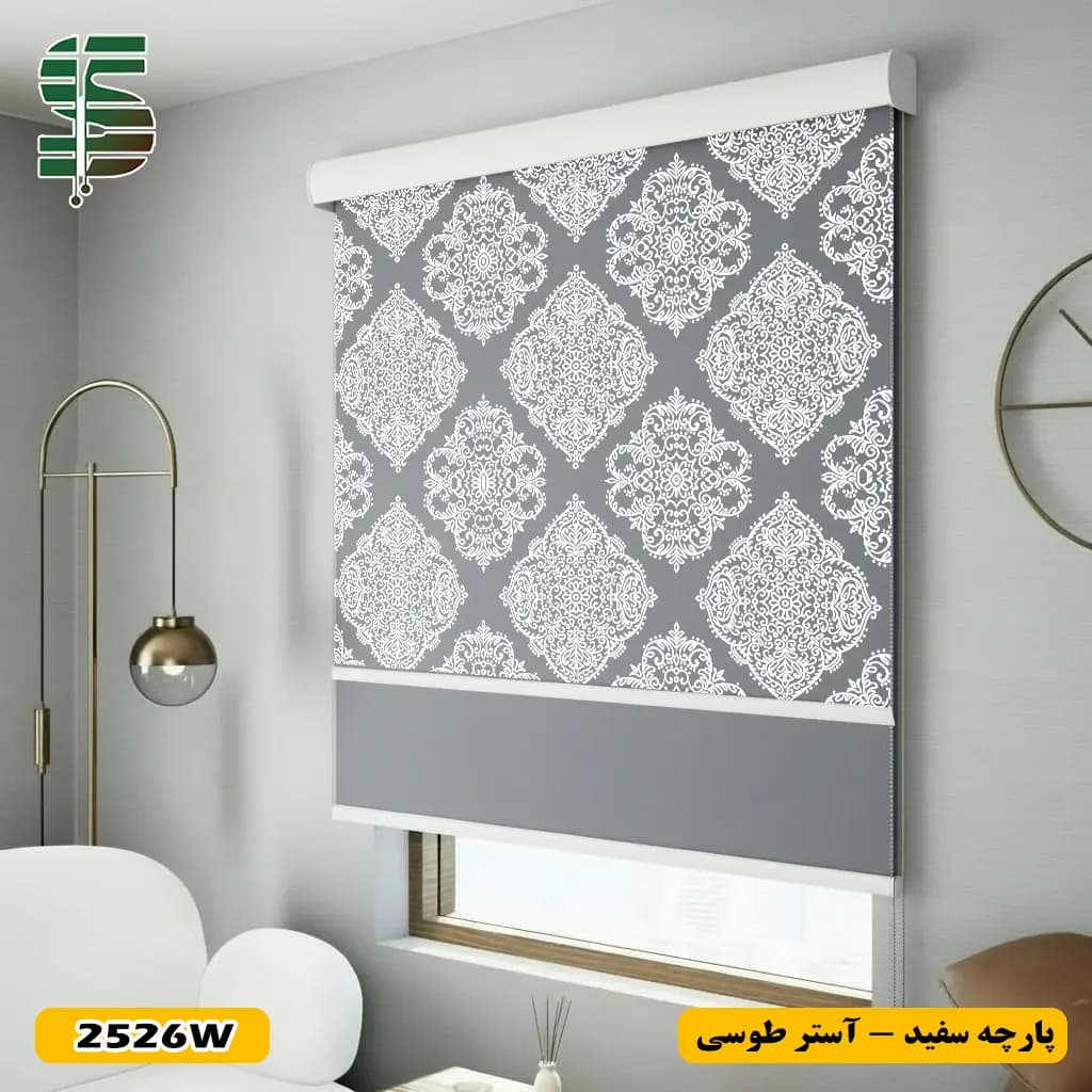 پرده شب و روز طرح گل داماسک کد 2526 در 3 رنگ — تصویر ۷