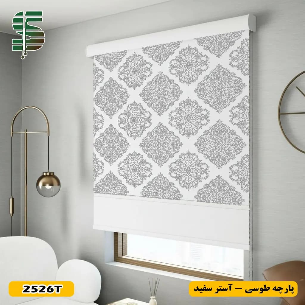 پرده شب و روز طرح گل داماسک کد 2526 در 3 رنگ — تصویر ۹