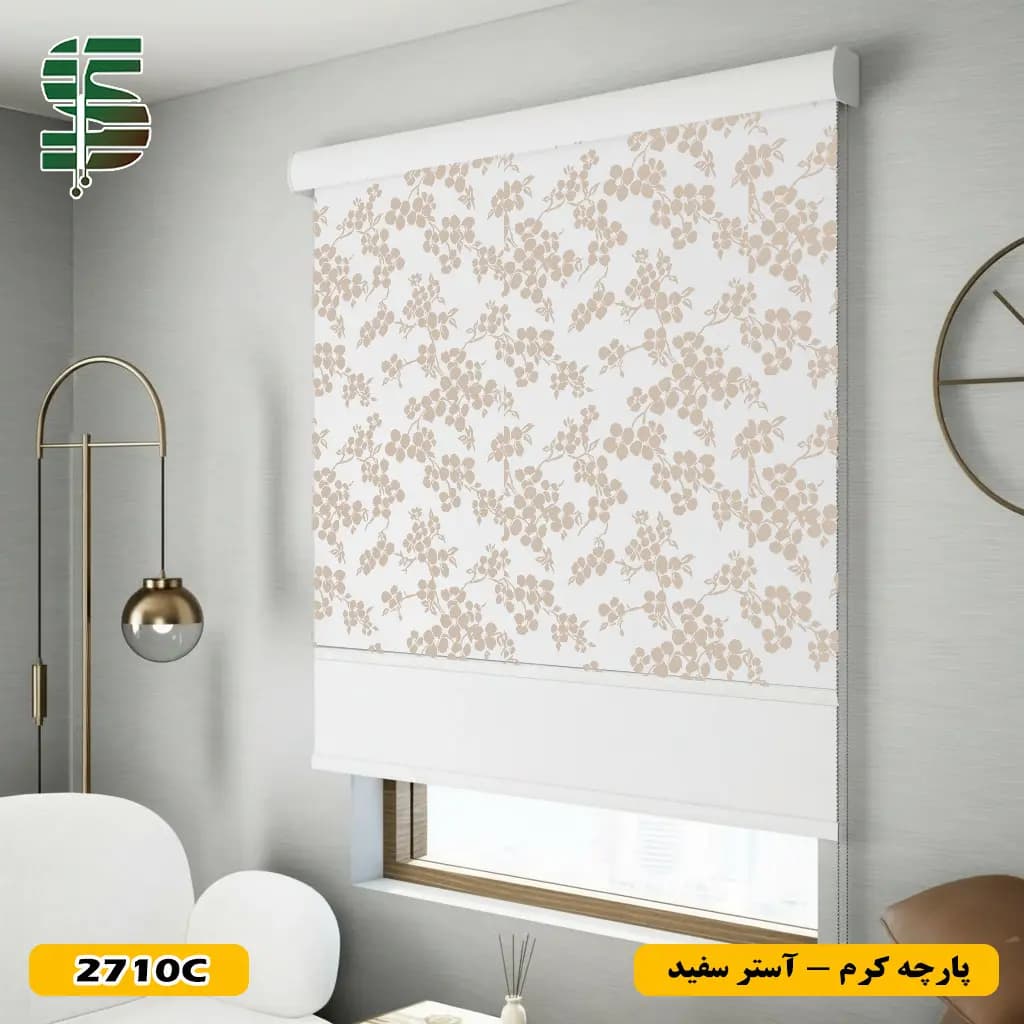 پرده شب و روز طرح گل ریز کد 2710 در 2 رنگ — تصویر ۴