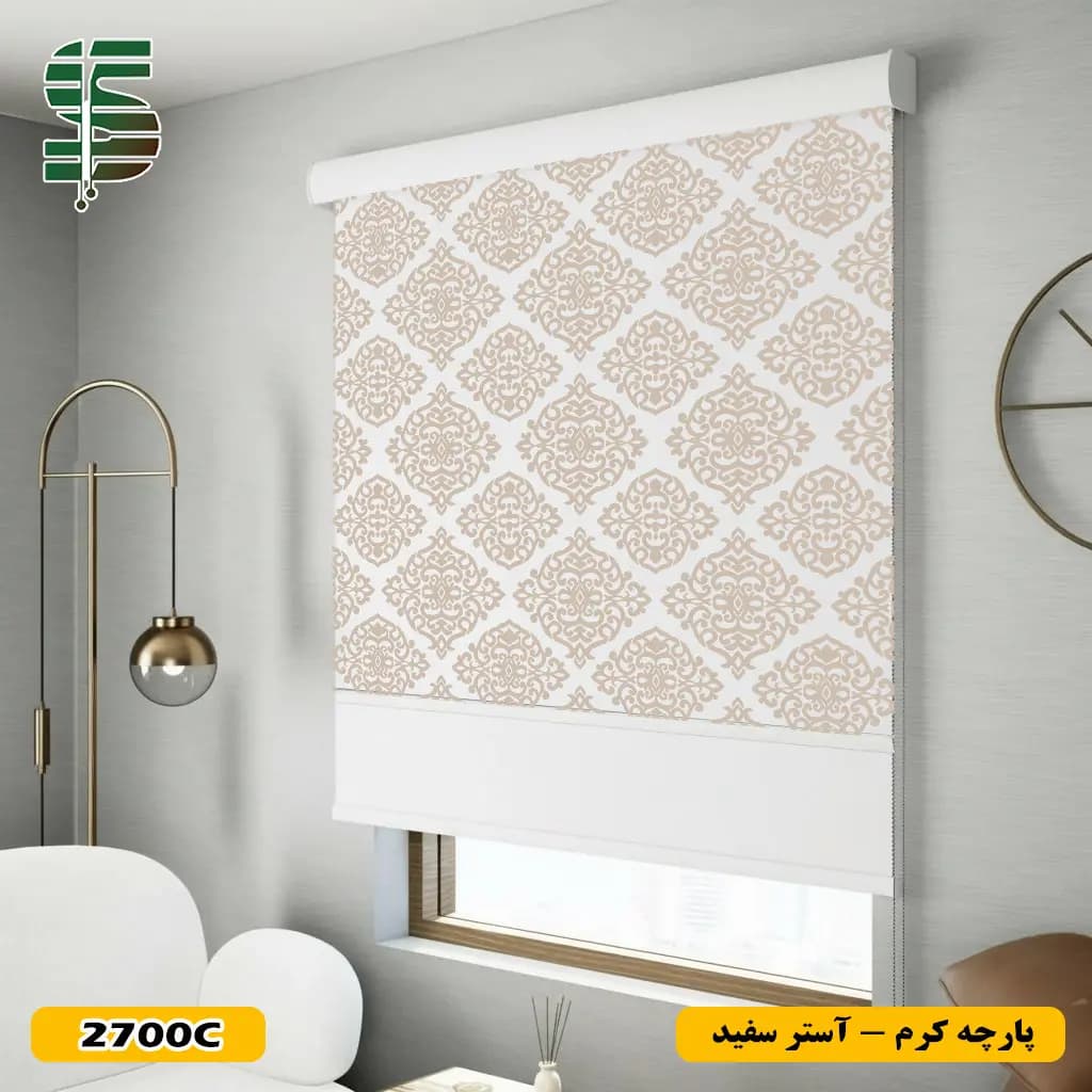 پرده شب و روز گل کلاسیک کد 2700 در 2 رنگ — تصویر ۴