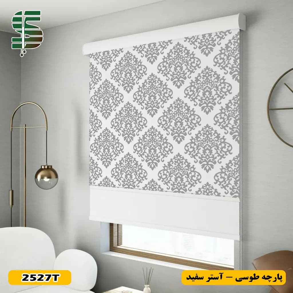 پرده شب و روز طرح گل کلاسیک کد 2527 در 3 رنگ — تصویر ۹