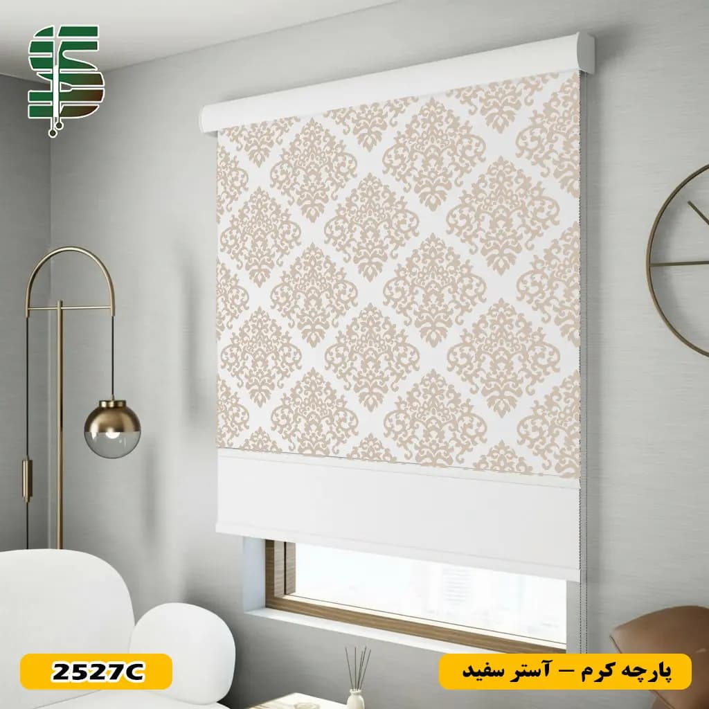 پرده شب و روز طرح گل کلاسیک کد 2527 در 3 رنگ — تصویر ۴