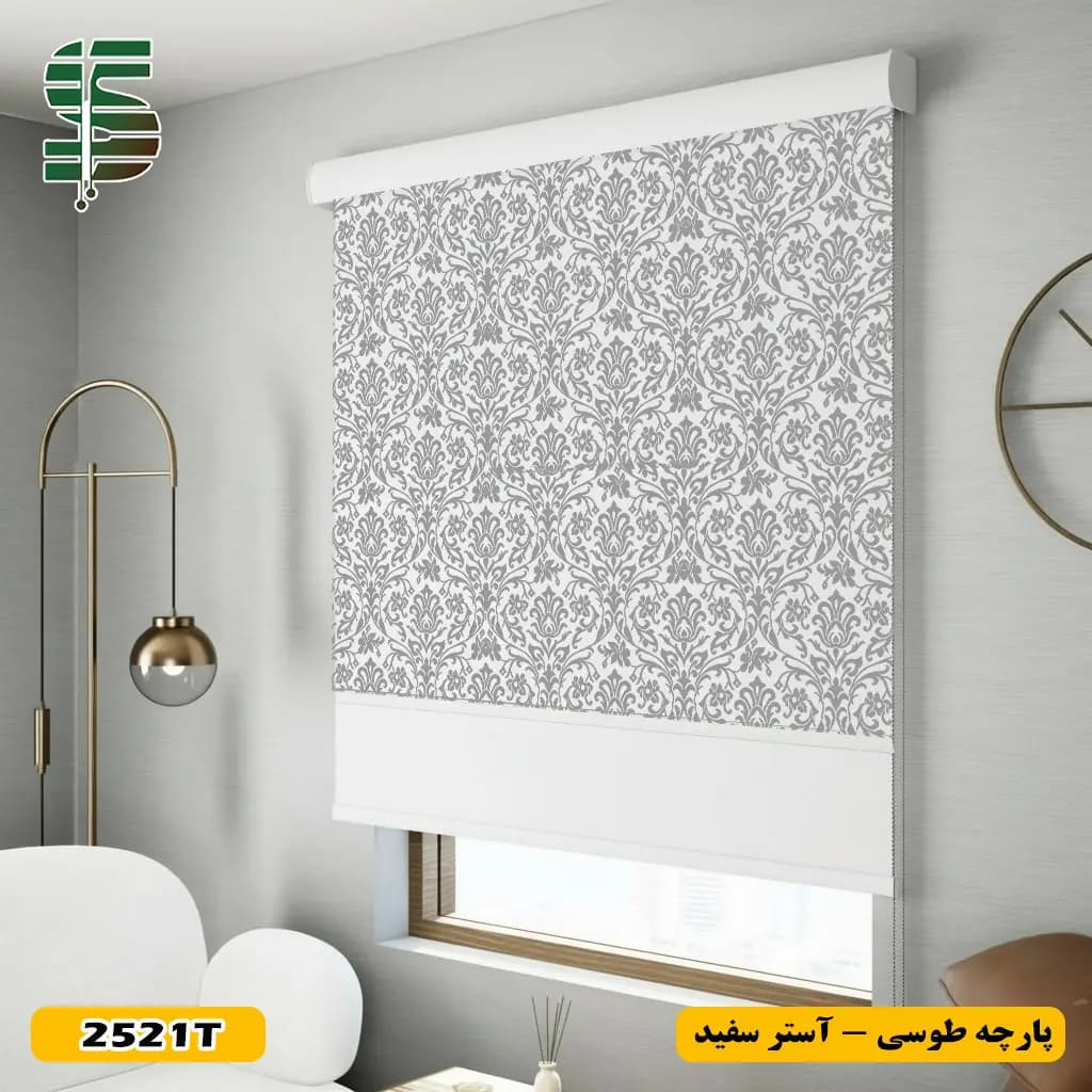 پرده شب و روز گل داماسک کد 2521 در 4 رنگ — تصویر ۹