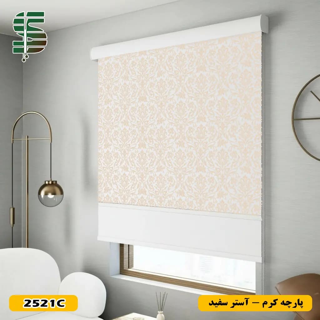 پرده شب و روز گل داماسک کد 2521 در 4 رنگ — تصویر ۴