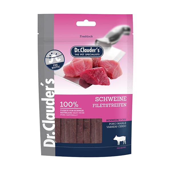 تشویقی سگ فیله نواری گوشت خوک دکتر کلادرز Dr.Clauder’s وزن 85 گرم