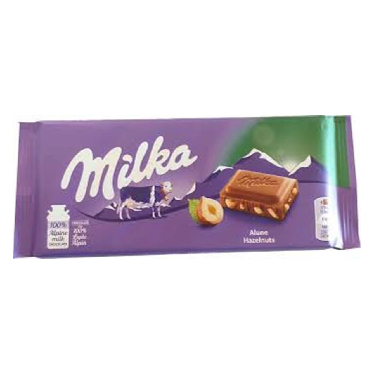 تابلت شکلات میلکا با مغز فندق
