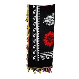 شال و روسری گلونی مدل منگوله دار قواره بزرگ — تصویر ۳