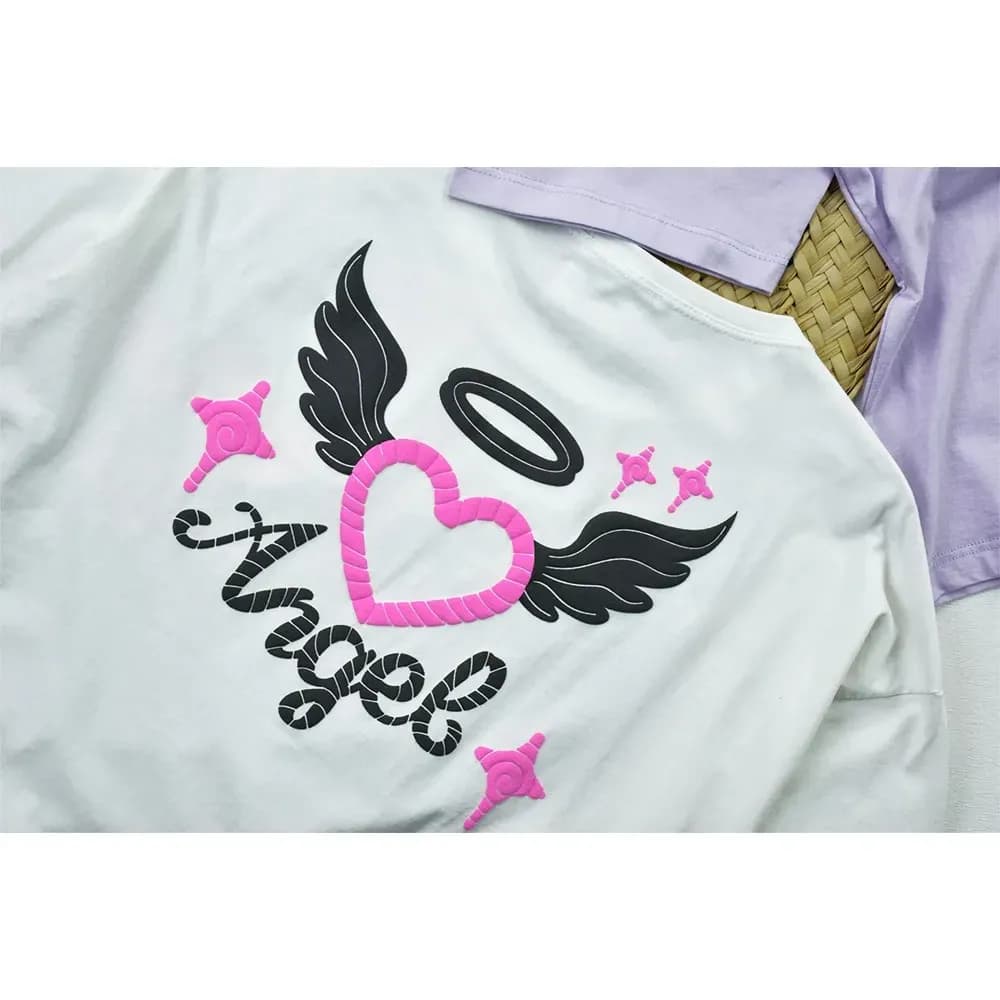 تیشرت زنانه لانگ طرح angel جنس پنبه یقه گرد کد 11773 — تصویر ۶